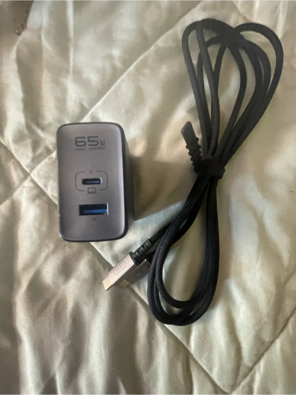 65W USB-C PD and USB-A Fast Charger - Grey